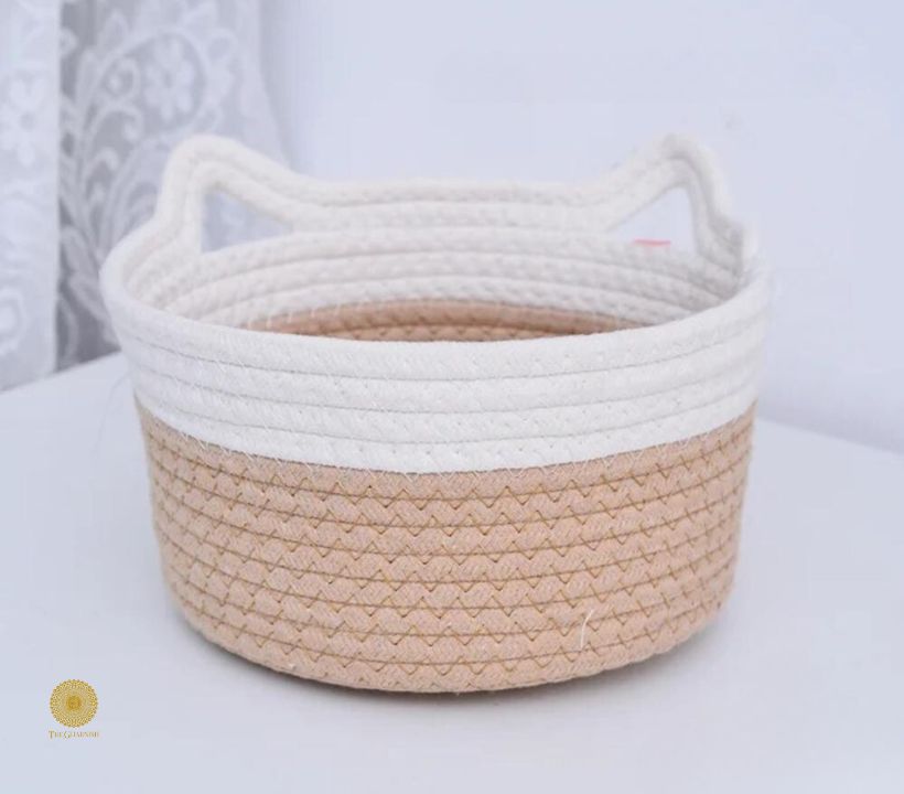 Cat Shape Double Shade Storage Organiser Basket Set of 3 - The Gharnish - A Unit of Satkala Creations
