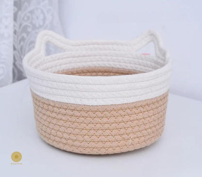 Cat Shape Double Shade Storage Organiser Basket Set of 3 - The Gharnish - A Unit of Satkala Creations