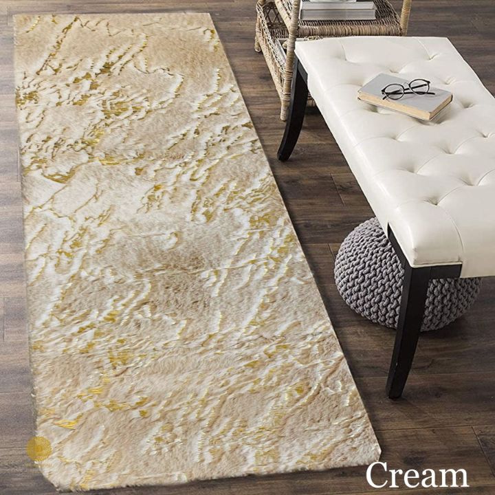 Ultrasoft Rabbit fur Bedside Runner & Rugs - The Gharnish - A Unit of Satkala Creations