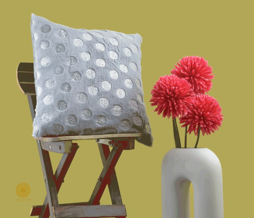 Set of two designer gold printed cushion covers by TheGharnish, showcasing elegant gold patterns on soft fabric.