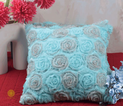 Myosotis Bloom Chiffon Rose Floral Cushions Cover Set of 2 - The Gharnish - A Unit of Satkala Creations