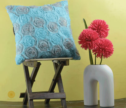 Myosotis Bloom Chiffon Rose Floral Cushions Cover Set of 2 - The Gharnish - A Unit of Satkala Creations
