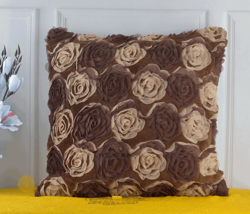 Myosotis Bloom Chiffon Rose Floral Cushions Cover Set of 2 - The Gharnish - A Unit of Satkala Creations