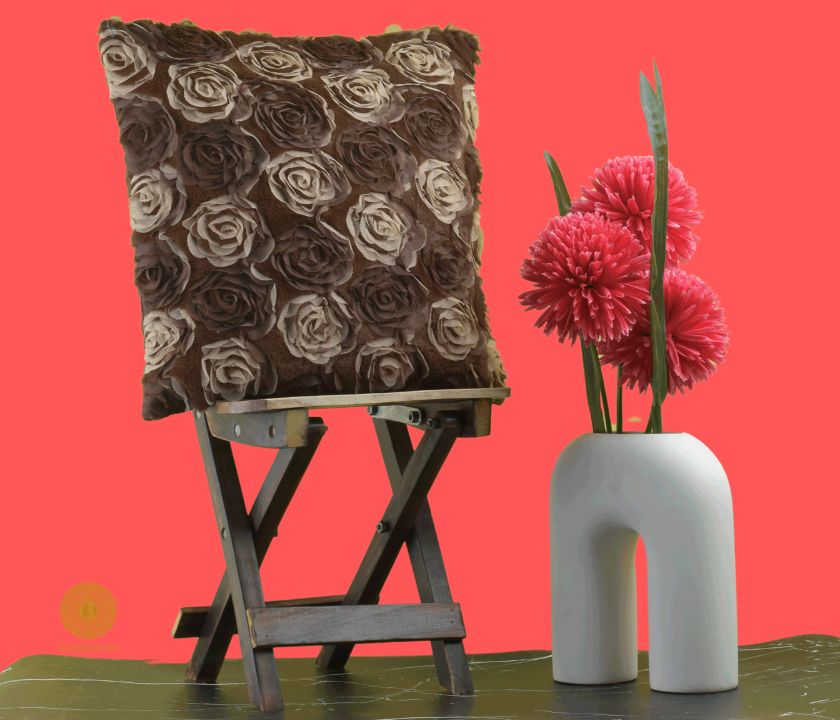 Myosotis Bloom Chiffon Rose Floral Cushions Cover Set of 2 - The Gharnish - A Unit of Satkala Creations