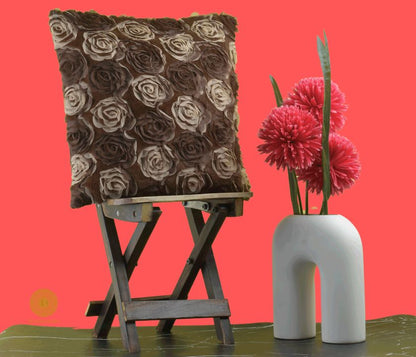 Myosotis Bloom Chiffon Rose Floral Cushions Cover Set of 2 - The Gharnish - A Unit of Satkala Creations