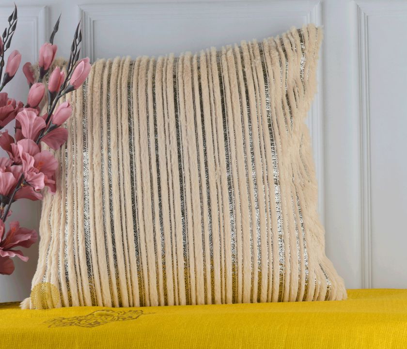 Golden Plated Cushion Cover Set of 2 - The Gharnish - A Unit of Satkala Creations