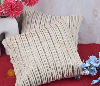 Golden Plated Cushion Cover Set of 2 - The Gharnish - A Unit of Satkala Creations