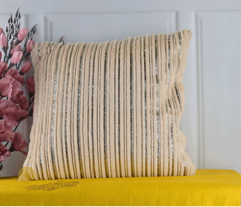 Golden Plated Cushion Cover Set of 2 - The Gharnish - A Unit of Satkala Creations