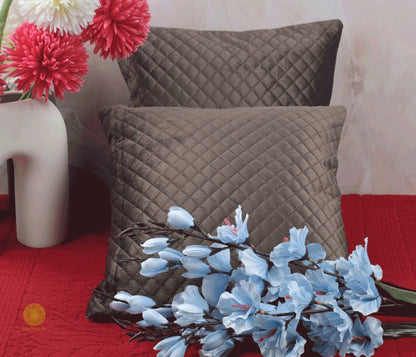 Satin Harlequin Quilted Cushion Cover Set of 2 - The Gharnish - A Unit of Satkala Creations