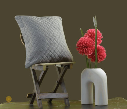 Satin Harlequin Quilted Cushion Cover Set of 2 - The Gharnish - A Unit of Satkala Creations