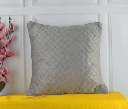 Satin Harlequin Quilted Cushion Cover Set of 2 - The Gharnish - A Unit of Satkala Creations