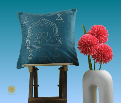Elephant Embrodried Cushion Cover Pack of 5 - The Gharnish - A Unit of Satkala Creations