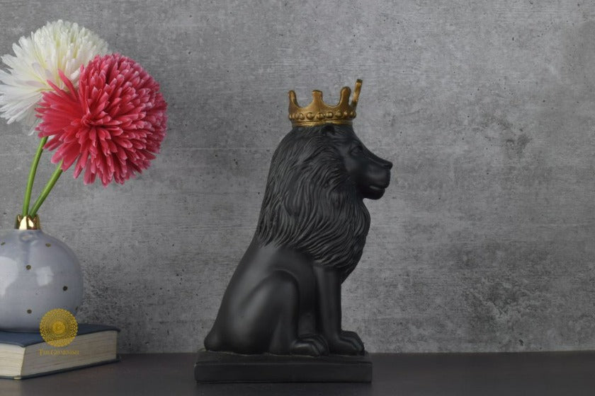 Crown Lion King Figurine - The Gharnish - A Unit of Satkala Creations