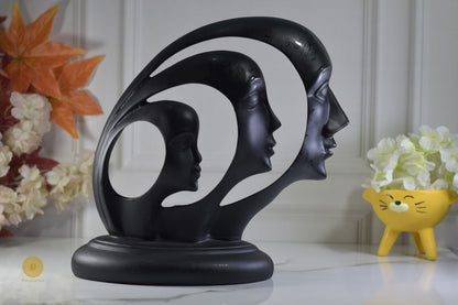 Modern Art Split Faces Figurine by TheGharnish, detailed sculpture showcasing abstract facial features and contemporary design.