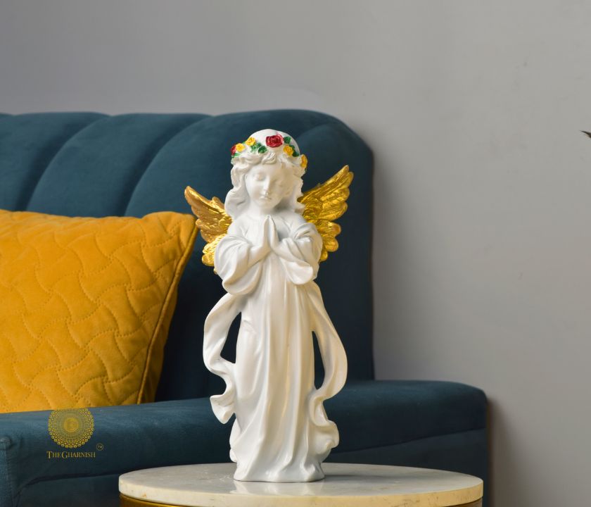 Praying angel figurine by TheGharnish, 6x12 inches, detailed sculpture with angel in prayer pose, decorative religious statue