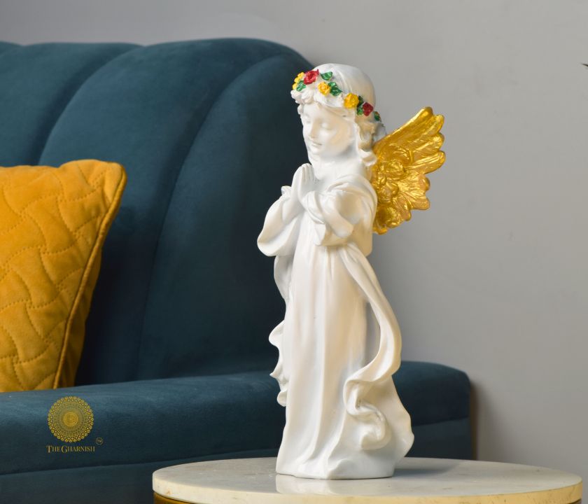 Praying angel figurine by TheGharnish, 6x12 inch statue with detailed angel holding hands in prayer.