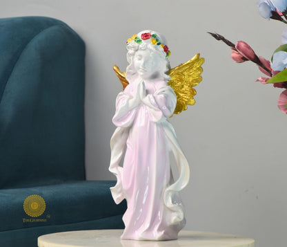 Praying angel figurine by TheGharnish, 6x12 inch statue with detailed angelic figure in prayer pose.