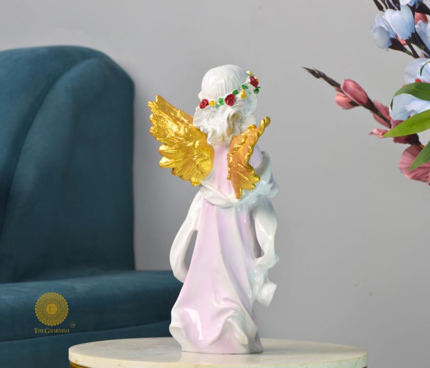 Praying angel figurine by TheGharnish, 6x12 inches, detailed ceramic statue with angel wings and a prayerful pose.