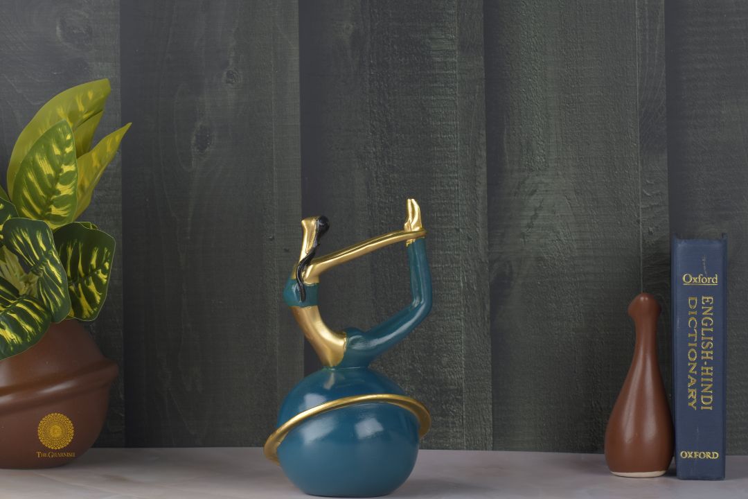 Yoga Lady Pose Sea Green - The Gharnish - A Unit of Satkala Creations