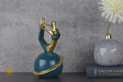 Yoga Lady Pose Sea Green - The Gharnish - A Unit of Satkala Creations