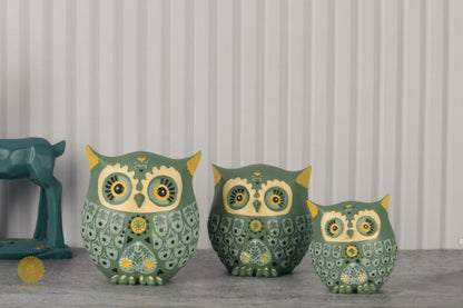 Designer Owl Set of 3 Home Decor Accent - The Gharnish - A Unit of Satkala Creations