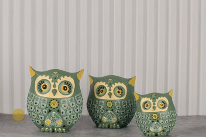 Designer Owl Set of 3 Home Decor Accent - The Gharnish - A Unit of Satkala Creations