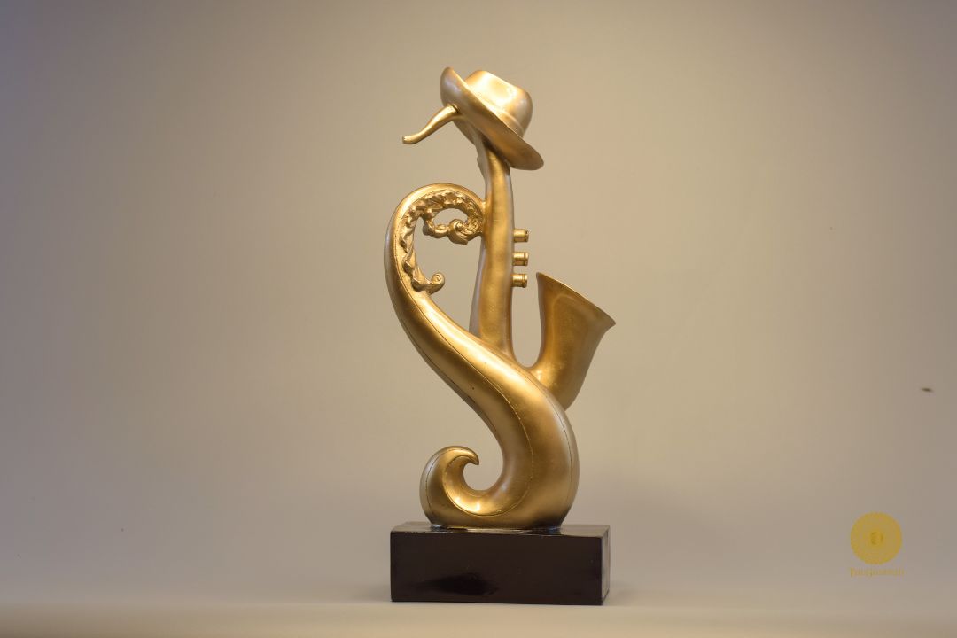 Set of three Trumpet musical instrument figurines by TheGharnish, detailed miniature replicas for display or collection.