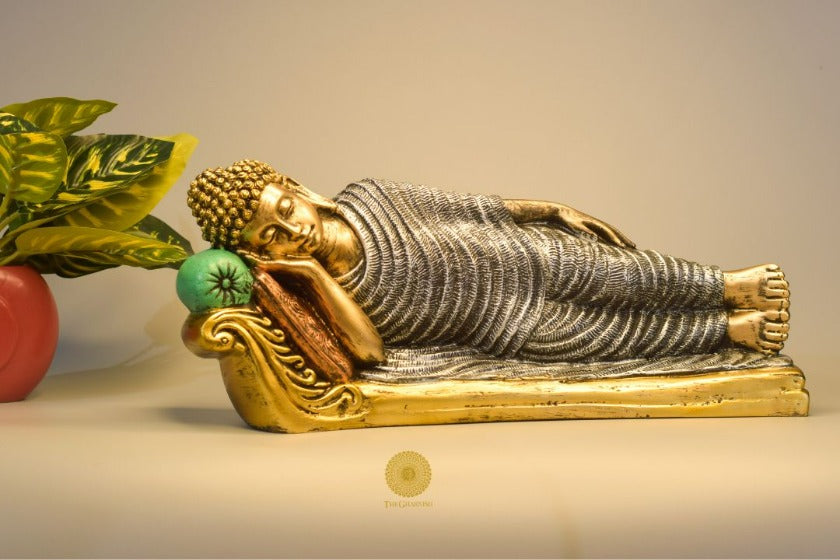 Elegant Sleeping Buddha Statue - The Gharnish - A Unit of Satkala Creations