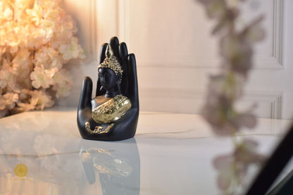 Polyresin Palm Buddha gods figurine showpiece by TheGharnish, detailed and decorative for spiritual or home decor.