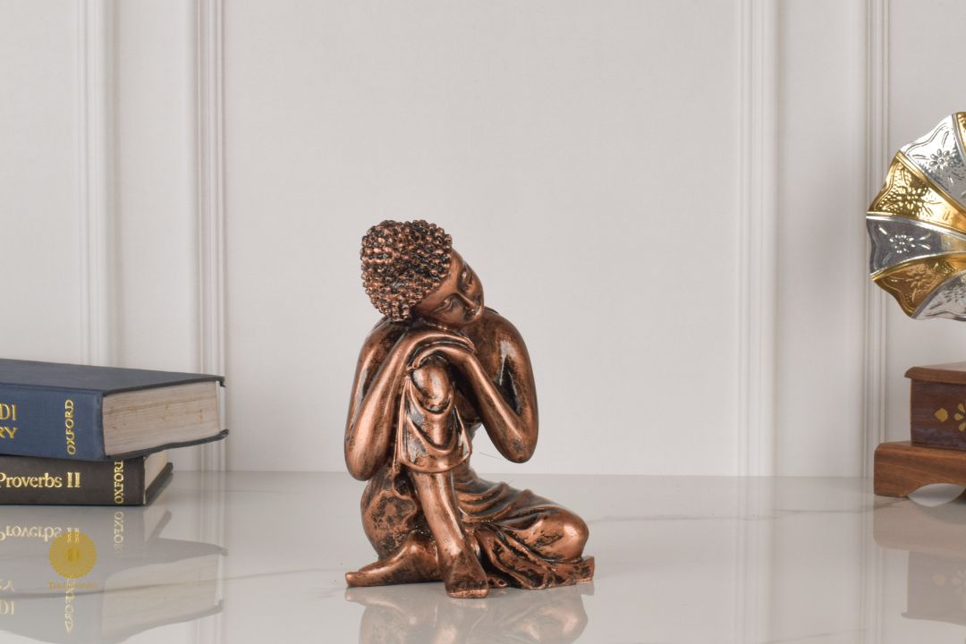 Resting Buddha gods figurine by TheGharnish, detailed showpiece sculpture reflecting tranquility and spiritual serenity.