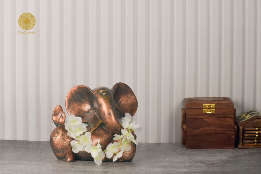 Rustic Ganesha God figurine by TheGharnish, detailed Hindu deity statue with traditional design and textured finish.