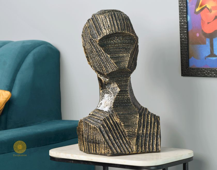 Black contemporary 3D human figurine sculpture by TheGharnish, modern art piece with a sleek, minimalist design.