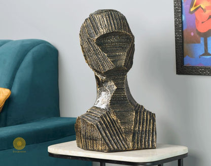 Black contemporary 3D human figurine sculpture by TheGharnish, modern art piece with a sleek, minimalist design.