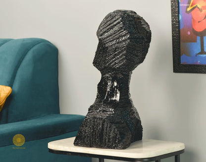 Black contemporary 3D human figurine sculpture by TheGharnish, modern art piece featuring a stylized male human form.
