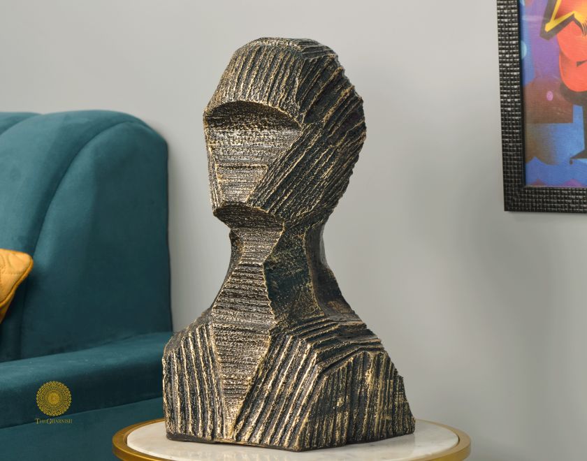 Black contemporary 3D human figurine sculpture by TheGharnish, modern art piece with abstract male form.