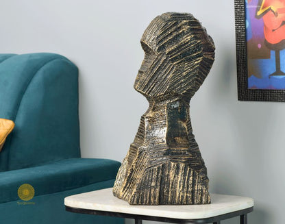 Black contemporary 3D human figurine sculpture by TheGharnish, modern art piece showcasing a stylized male human form.