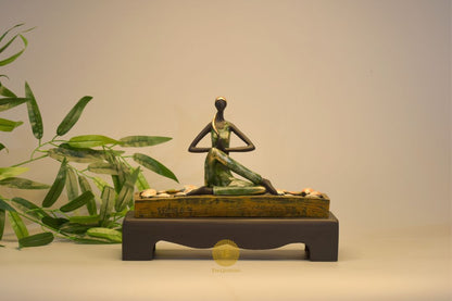 The Calm Yoga Lady posture statue by TheGharnish, a human figurine depicting a serene yoga pose on a base.