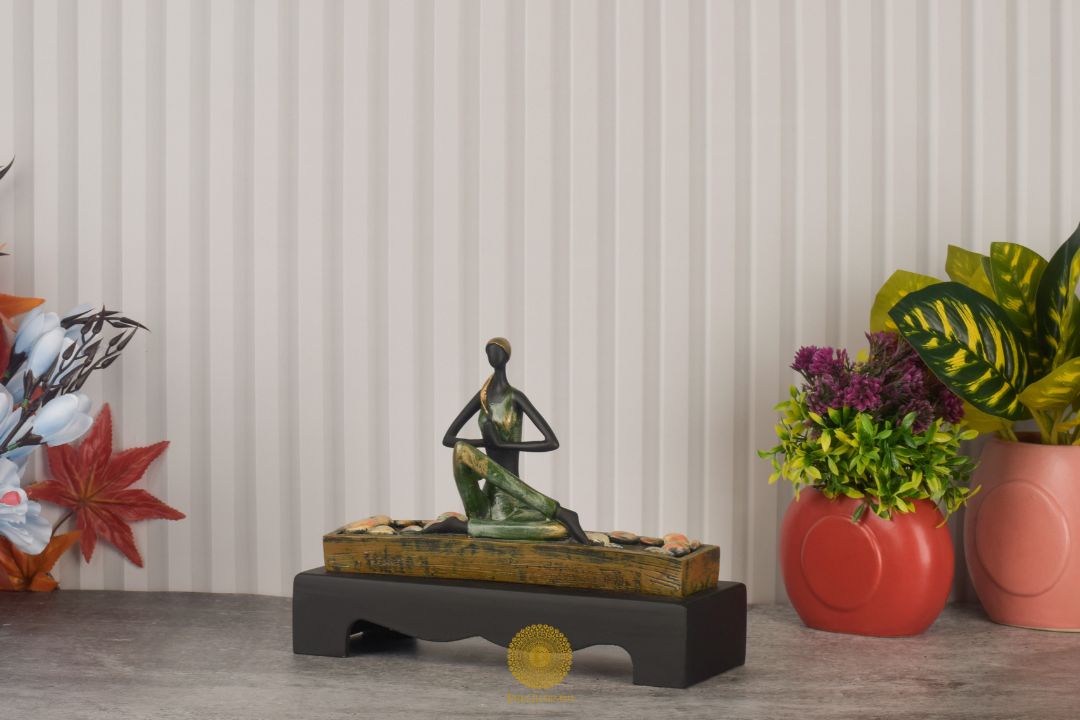 The Calm Yoga Lady posture statue by TheGharnish, a human figurine showcasing a peaceful yoga pose with a serene expression.