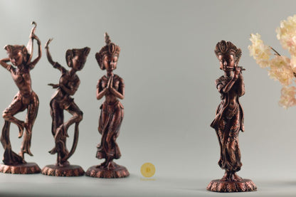 Antique Flute Lady Figurine - The Gharnish - A Unit of Satkala Creations