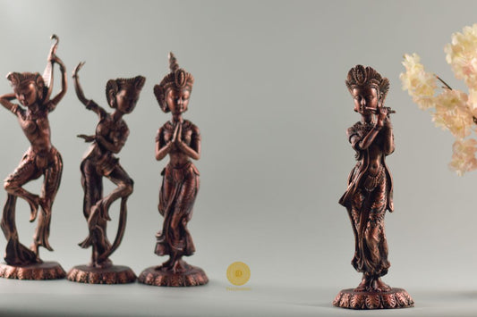 Antique Flute Lady Figurine - The Gharnish - A Unit of Satkala Creations