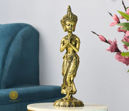 Namaste Pose Women Statue - The Gharnish - A Unit of Satkala Creations