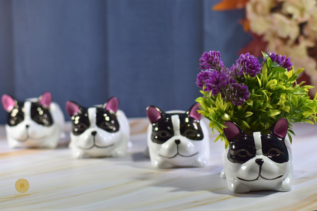 Miniature Dog Table Planter - The Gharnish - A Unit of Satkala Creations