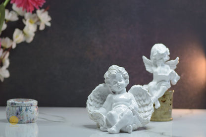 Miniature Sleeping Angel Figurine by TheGharnish, detailed angel with closed eyes and peaceful expression in soft pastel tones.