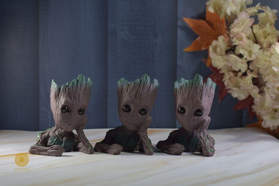 Thoughtful Groot miniature figure by TheGharnish, featuring Groot with a contemplative expression and detailed sculpting.