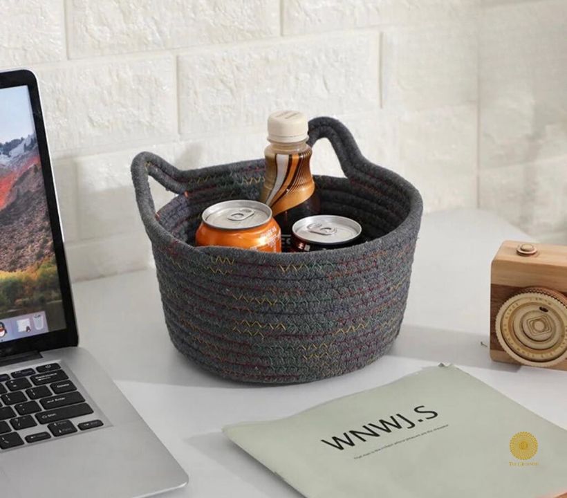 Cat Shape Rope Woven Storage Organiser Basket Set of 3 - The Gharnish - A Unit of Satkala Creations