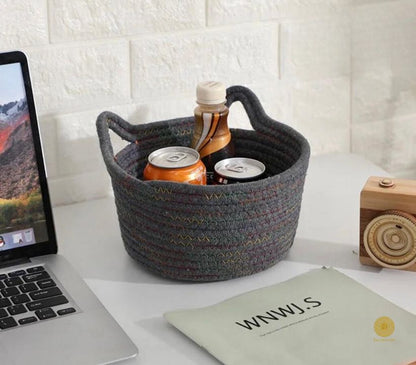 Cat Shape Rope Woven Storage Organiser Basket Set of 3 - The Gharnish - A Unit of Satkala Creations