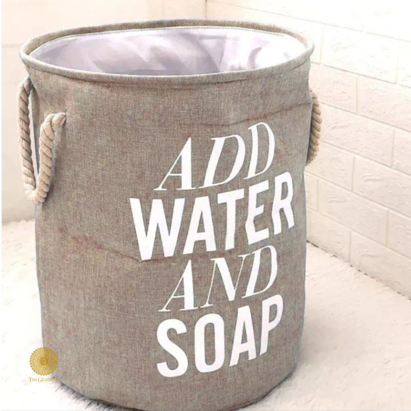 Large Capacity Folding Laundry Basket Round Storage Bag - The Gharnish - A Unit of Satkala Creations