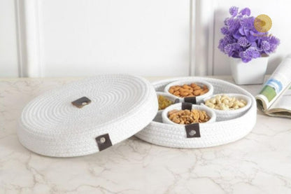 Cotton Rope Dry Fruit Tray Set - The Gharnish - A Unit of Satkala Creations