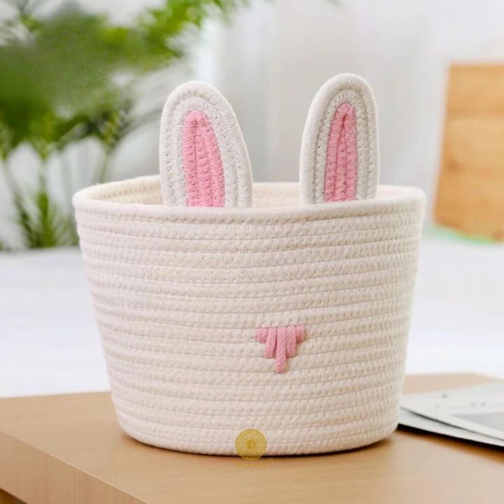 Cute Rabbit Rope Storage Basket - The Gharnish - A Unit of Satkala Creations