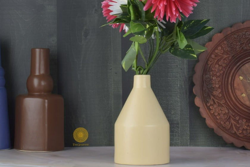 Contemporary ceramic flower vase by TheGharnish, showcasing a sleek, modern design with a smooth finish and elegant shape.